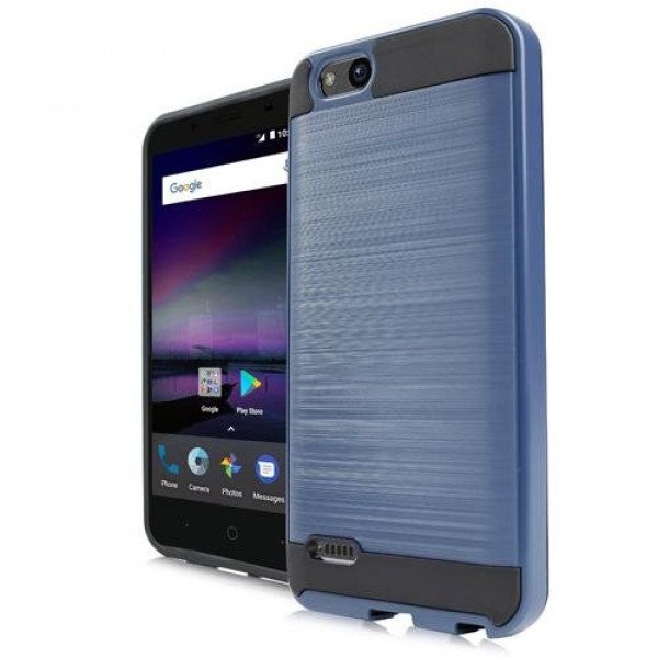 Wholesale ZTE Tempo X N9137 / Avid 4 / Fanfare 3 / Blade Vantage Armor Hybrid Case (Navy Blue)